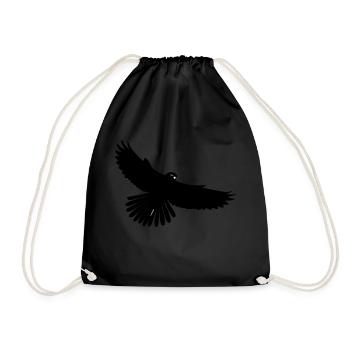 Schwarzer Vogel - Turnbeutel - Schwarz - Vorne