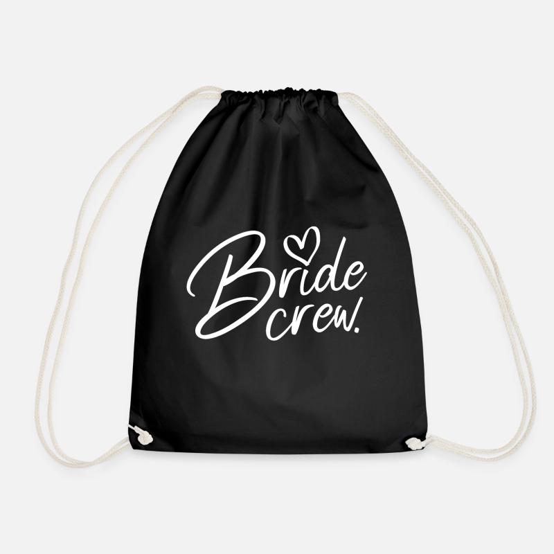 bride crew - Drawstring Bag - black