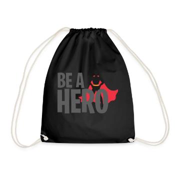 BE A HERO 2 - Drawstring Bag - black - Front