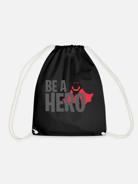 BE A HERO 2 - Drawstring Bag - black