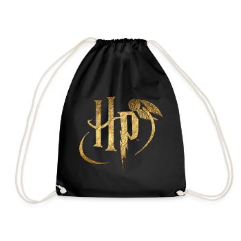 Harry Potter Logo Gold - Turnbeutel - Schwarz - Vorne