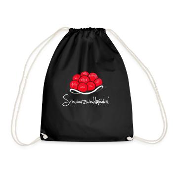 Schwarzwaldmädel - Bollenhut mit Eigenschaften - Turnbeutel - Schwarz - Vorne