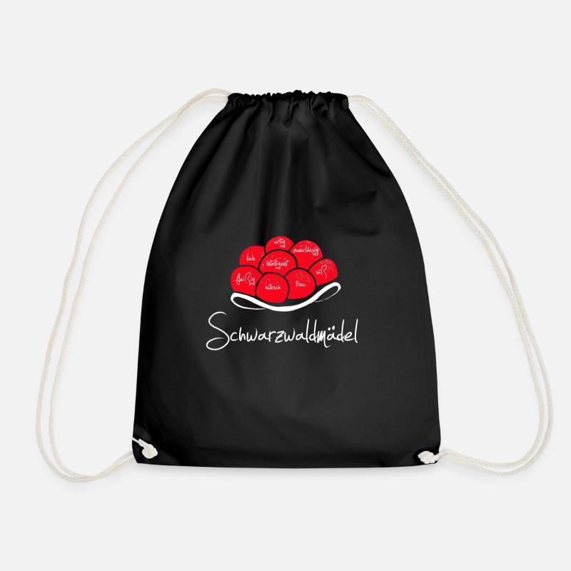 Schwarzwaldmädel - Bollenhut mit Eigenschaften - Turnbeutel - Schwarz