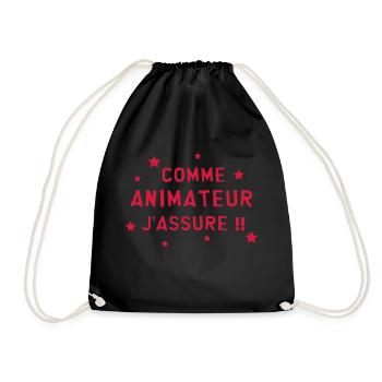 Animateur / Animatrice / Animation / Vacances - Sac de sport léger - noir - Devant