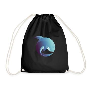 Dolphin forever blue / dolphins illustration - Drawstring Bag - black - Front