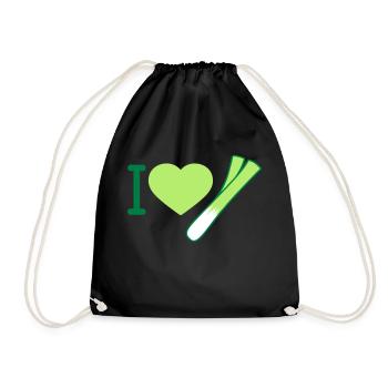 J'aime les poireaux - Sac de sport léger - noir - Devant