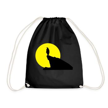 pinguin_bei_vollmond - Turnbeutel - Schwarz - Vorne