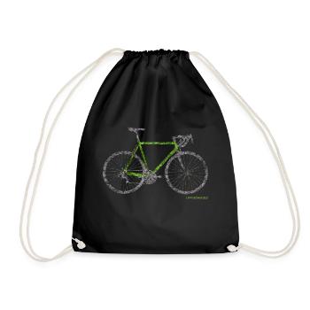 Roadbike Kleeblatt gruen - Turnbeutel - Schwarz - Vorne