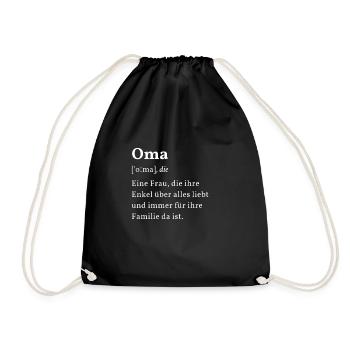 Oma - Turnbeutel - Schwarz - Vorne
