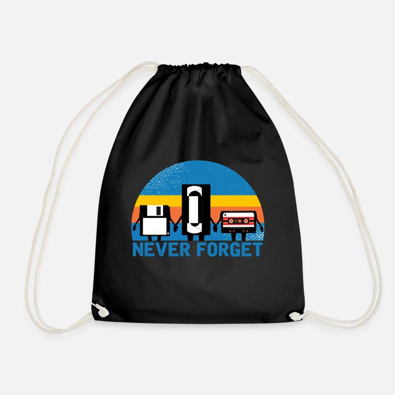 Never Forget - Drawstring Bag - black