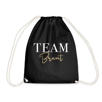 Team Braut Hochzeit - Turnbeutel - Schwarz - Vorne