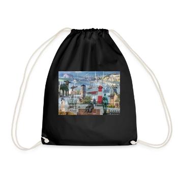 Varel Dangast hidden object - Drawstring Bag - black - Front