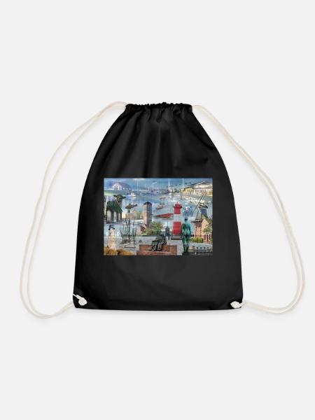 Varel Dangast hidden object - Drawstring Bag - black