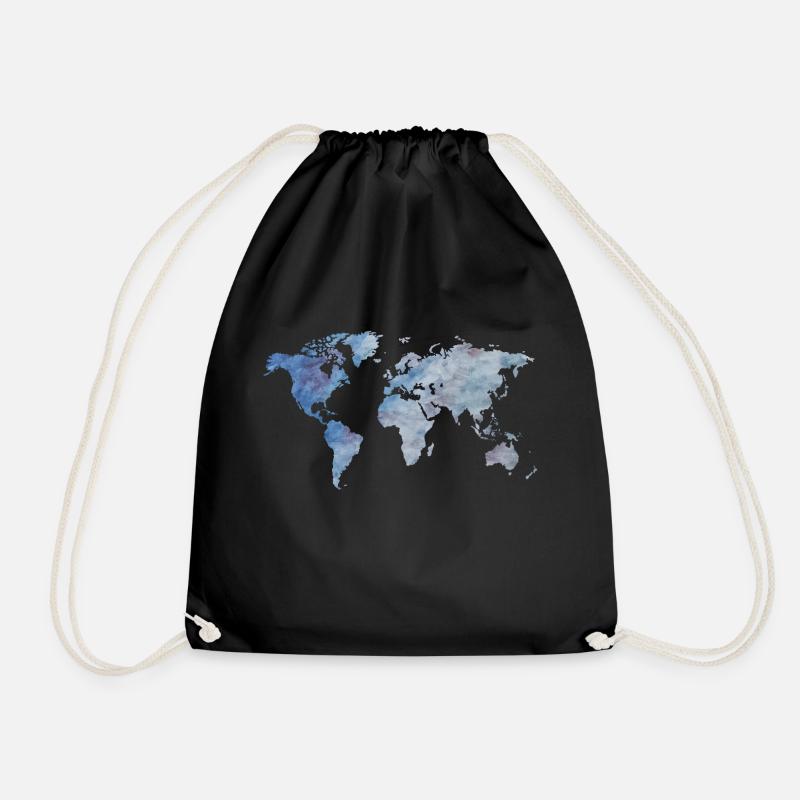 blueWorldmap - Sac de sport léger - noir