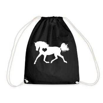Cheval coeur cheval amoureux équitation fille cadeau - Sac de sport léger - noir - Devant