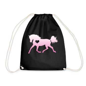 Cheval coeur cheval amoureux équitation fille cadeau - Sac de sport léger - noir - Devant