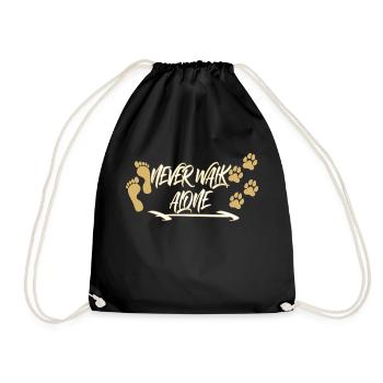 NEVER WALK ALONE - Drawstring Bag - black - Front