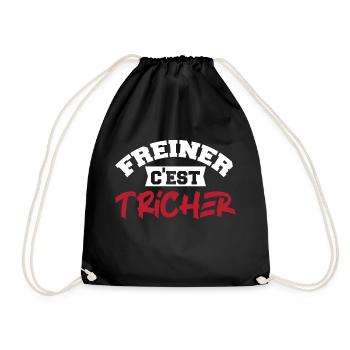 Freiner c'est tricher cadeau moto motard humour - Sac de sport léger - noir - Devant