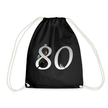 80e anniversaire oiseau-ami oiseau cadeau - Sac de sport léger - noir - Devant