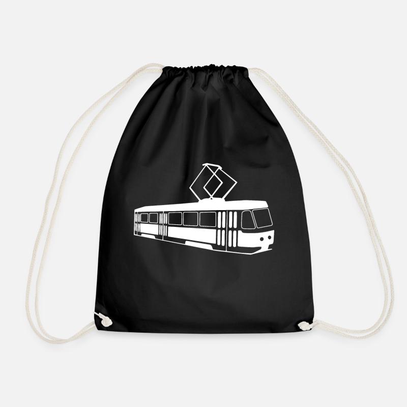 Straßenbahn Geschenk - Turnbeutel - Schwarz