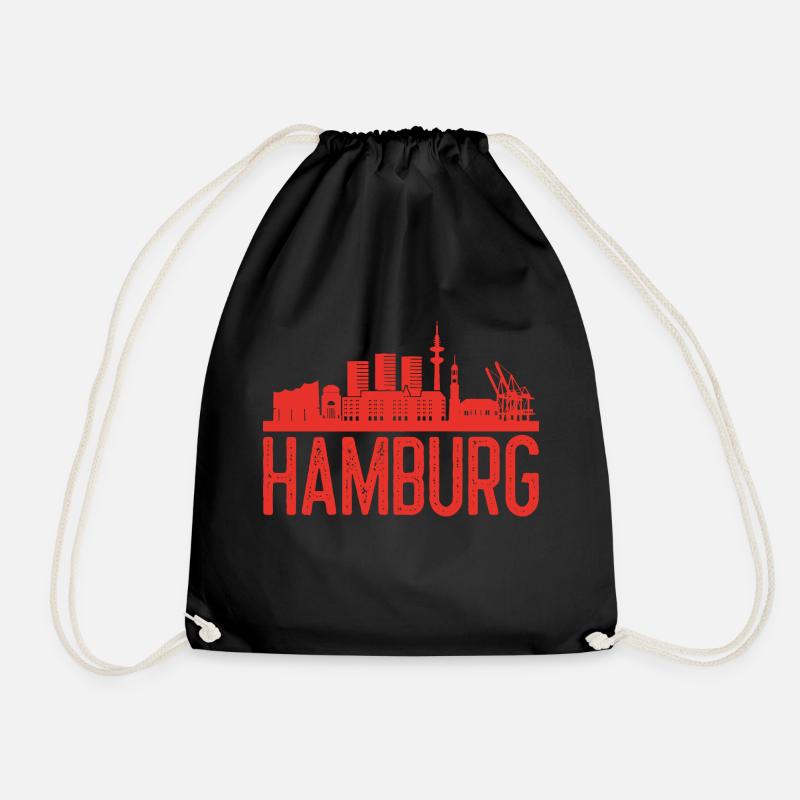 Hamburg Sprüche Moin Geschenk Heimat - Turnbeutel - Schwarz
