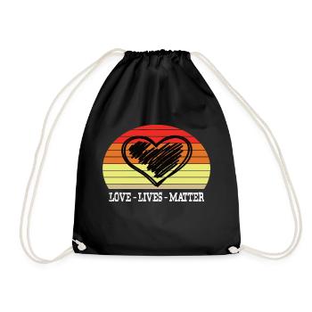 Love Lives matter Retro - Turnbeutel - Schwarz - Vorne