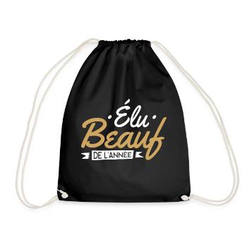 beauf de l'année Cadeau humour personnalisé - Sac de sport léger - noir - Devant