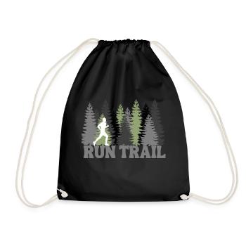 Run Trail - Drawstring Bag - black - Front