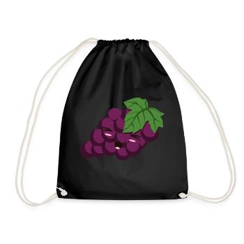 Grapes Fruits Kawaii Grapes - Drawstring Bag - black - Front