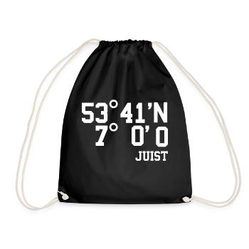 Juist Coordinates North Sea Island Holiday Gift - Drawstring Bag - black - Front