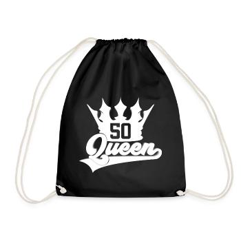QUEEN 50TH BIRTHDAY 1971 WOMAN - Drawstring Bag - black - Front