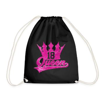 18. GEBURTSTAG 2004 QUEEN 18 - Turnbeutel - Schwarz - Vorne