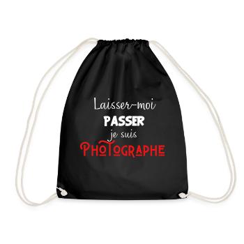 laisse-moi passer je suis photographe - Sac de sport léger - noir - Devant