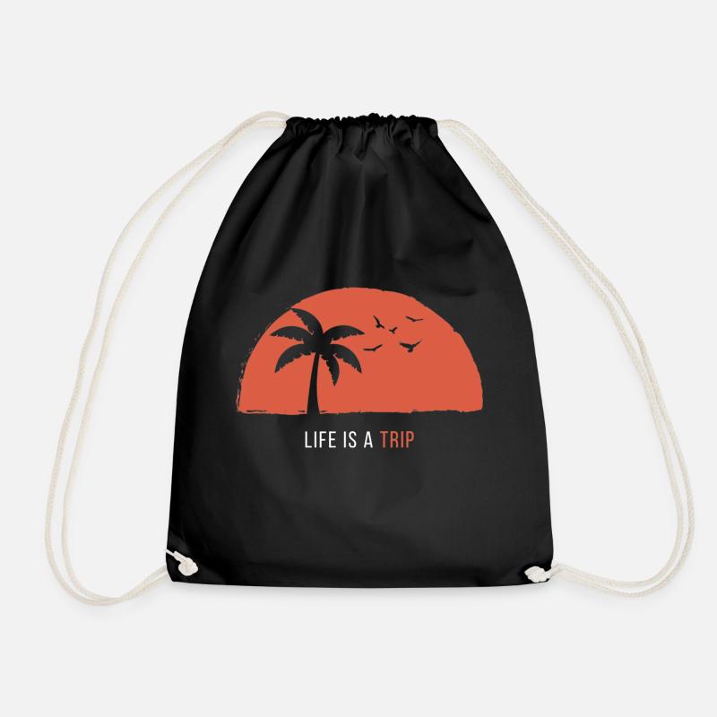 LIFE IS A TRIP - Drawstring Bag - black