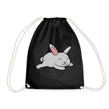 Little cute rabbit - Drawstring Bag - black - Front