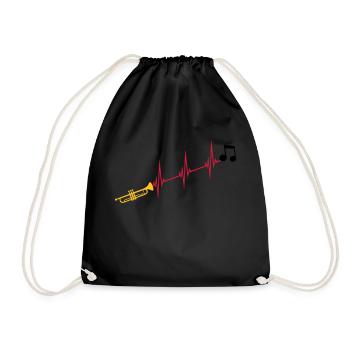 Note de musique trompette heartbeat - Sac de sport léger - noir - Devant