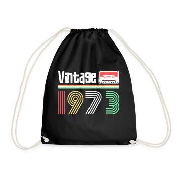vintage year 1973 - Drawstring Bag - black - Front