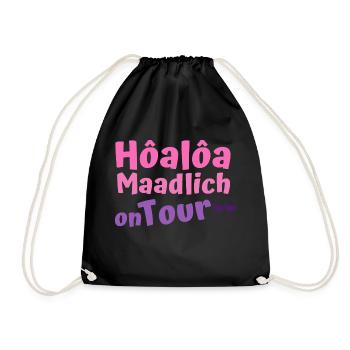 Hoaloa Maadlich on tour Hohenlohe Mädels Frauen - Turnbeutel - Schwarz - Vorne