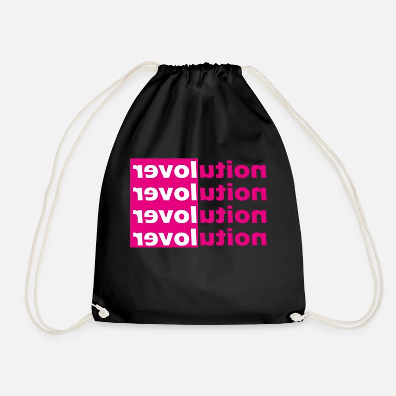 revolution lover - Drawstring Bag - black