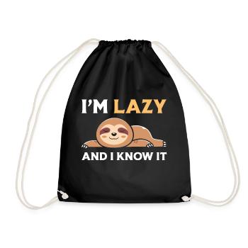I'm Lazy and I know it - Drawstring Bag - black - Front