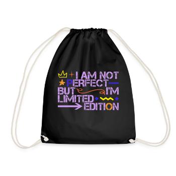 Im am not perfect but i ́m limited edition - Drawstring Bag - black - Front