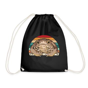 Motif animal rétro Amphibiens Grenouille Cadeau Crapaud - Sac de sport léger - noir - Devant