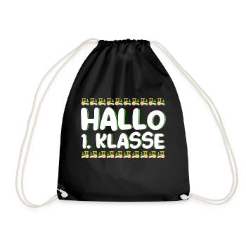 Hallo 1.Klasse Schulbeginn - Turnbeutel - Schwarz - Vorne