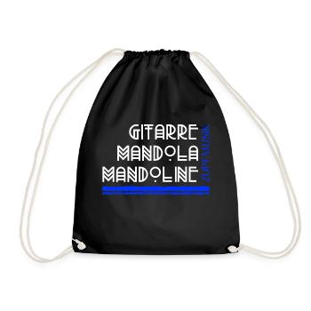 Gitarre Mandola Mandoline - Zupfmusik - Turnbeutel - Schwarz - Vorne