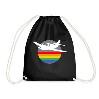 Rainbow Airplane blanc - Sac de sport léger - noir - Devant