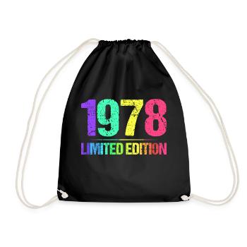 1978 Limited Edition Jahrgang 78er Retro Jahrgang - Turnbeutel - Schwarz - Vorne
