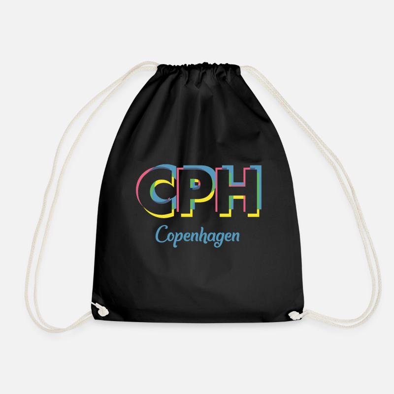 Copenhagen - CPH - Kopenhagen - Dänemark - Denmark - Turnbeutel - Schwarz
