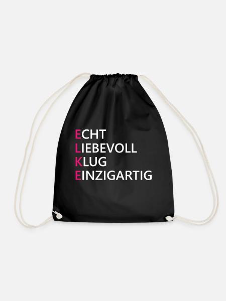 Elke Name Geschenk - Turnbeutel - Schwarz
