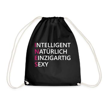 Ines Name Geschenk - Turnbeutel - Schwarz - Vorne