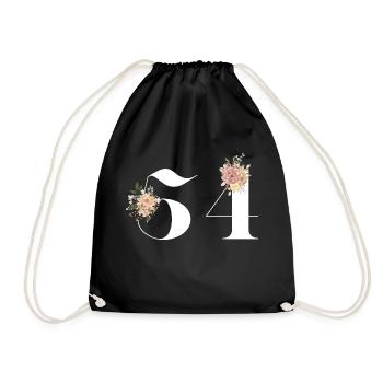 54th Anniversary flowers (Gift of 54 years) - Drawstring Bag - black - Front